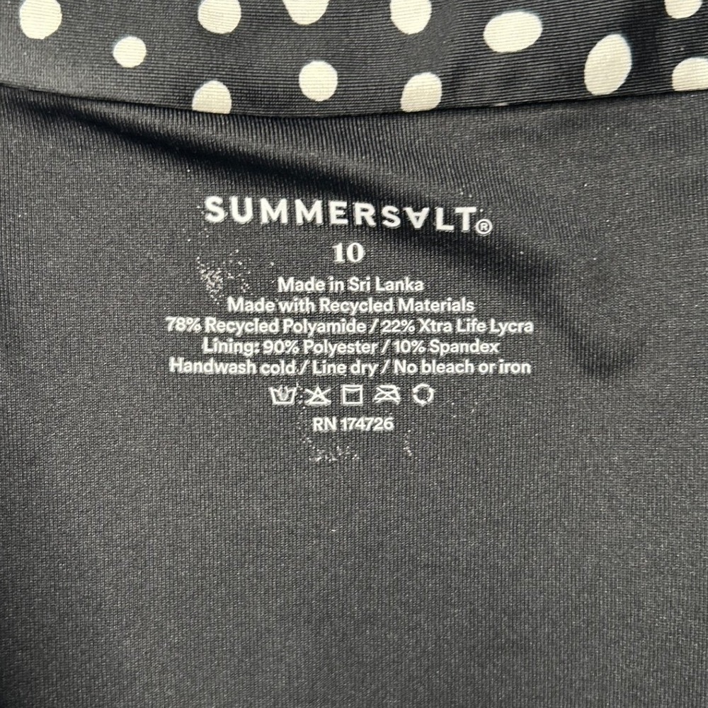 Summersalt Ruffle Backflip Swimsuit 10 Polka Dot Black White UPF 50 Pinup Twee - Picture 4 of 10